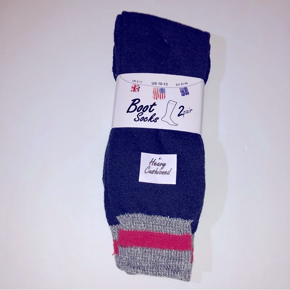 NEW BOOT SOCKS 2 Pairs Navy Blue For Shoe Size 10 - 13 Men’s